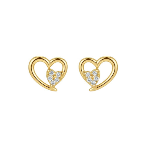 PEND. CORAZON LISO DENTRO CORAZON CZ - PE7174CH