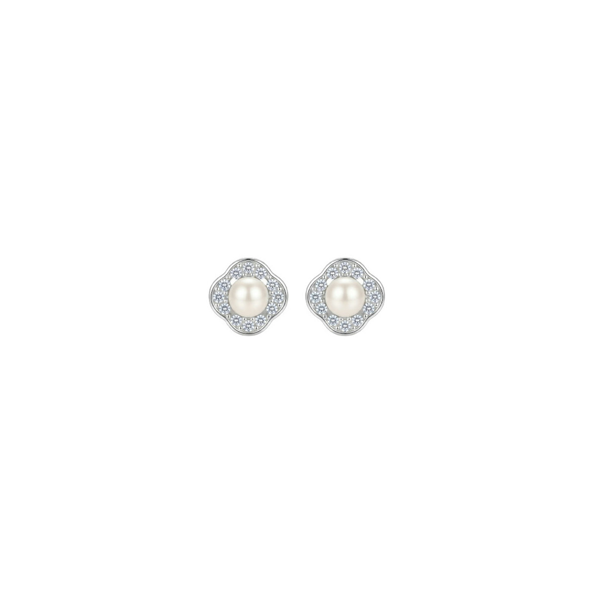 PEND. TREBOL CZ + PERLA NATURAL CENTRO - PE7175R