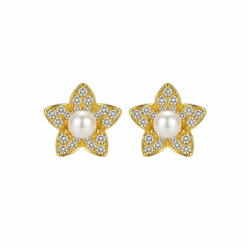 PEND. FLOR CZ CENTRO PERLA NATURAL - PE7177CH