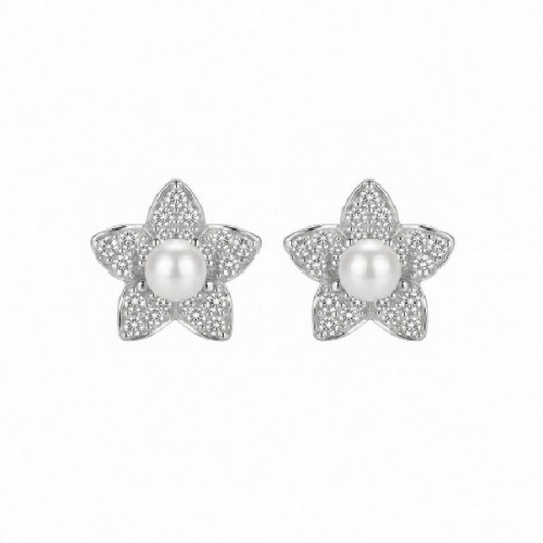 PEND. FLOR CZ CENTRO PERLA NATURAL - PE7177R