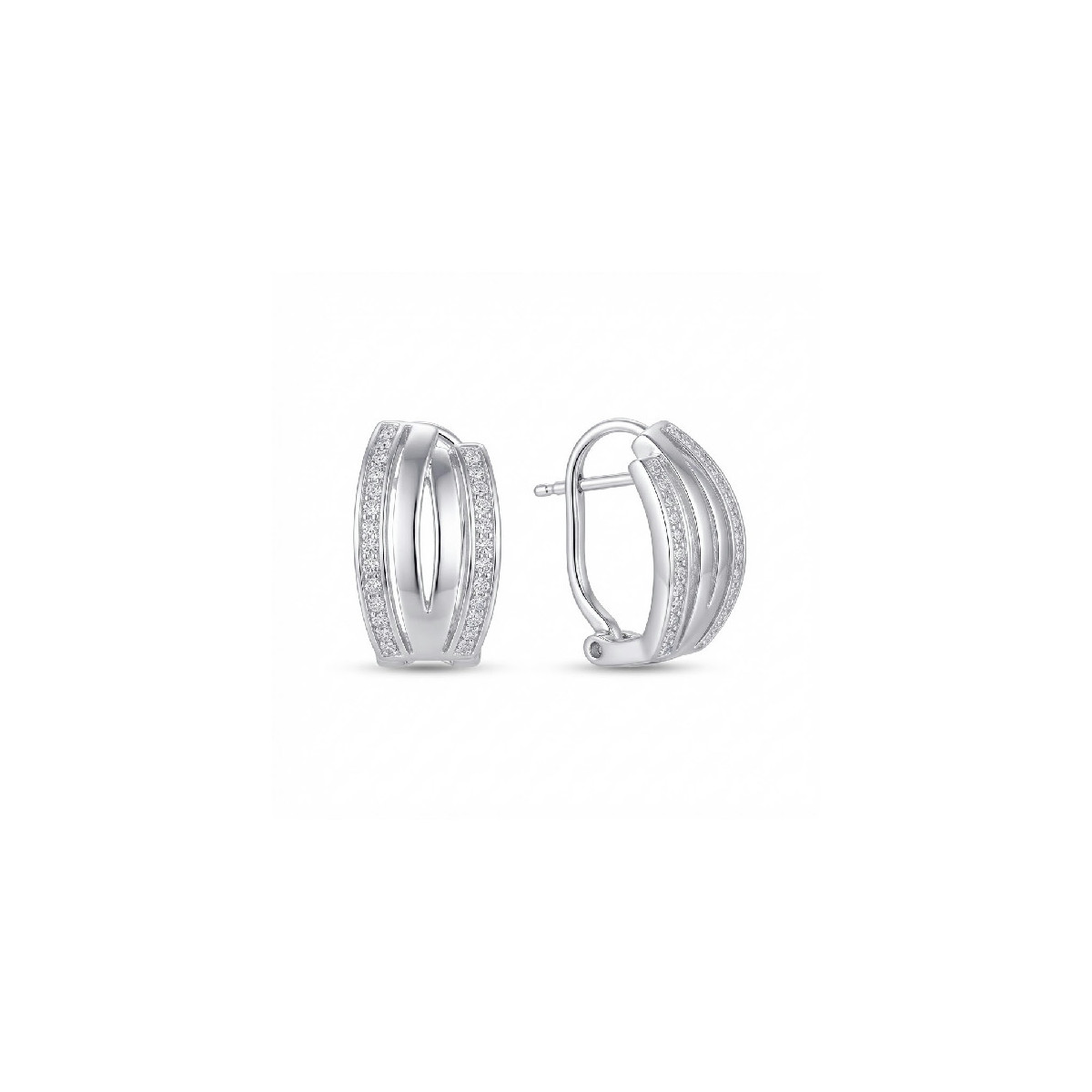 PENDIENTE OMEGA LISO Y CZ  - PE7115R