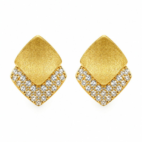 PEND. DOBLE CUADRADO LISO LIJA + CZ - PE7154CH