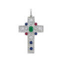 COLGANTE CRUZ CZ Y ESMALTE RODIO 30 MM - CO3061R