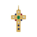 COLGANTE CRUZ CZ Y ESMALTE CHAPADO 30 MM - CO3061CH