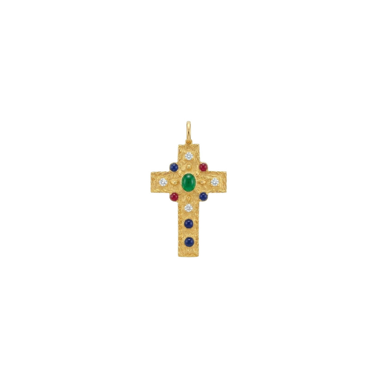 COLGANTE CRUZ CZ Y ESMALTE CHAPADO 30 MM - CO3061CH
