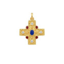 COLGANTE CRUZ CZ Y ESMALTE CHAPADO 20 MM - CO3062CH