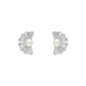 PENDIENTE MEDIA FLOR CON PERLA NATURAL - PE7159R PENDIENTE MEDIA FLOR CON PERLA NATURAL - PE7159R