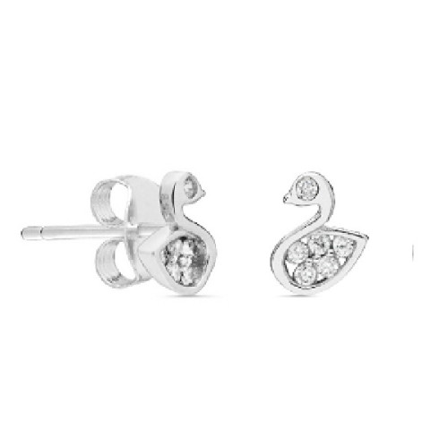 PENDIENTE CISNE CON CIRCONITAS TACO 3 UD - PE5179