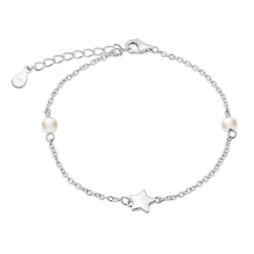 PULSERA ESTRELLA LISA + 2 PERLAS - PU4076