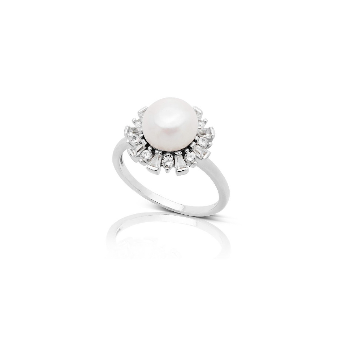 SORTIJA PERLA BORDE BAGUETTE CIRCONITA - SO1381