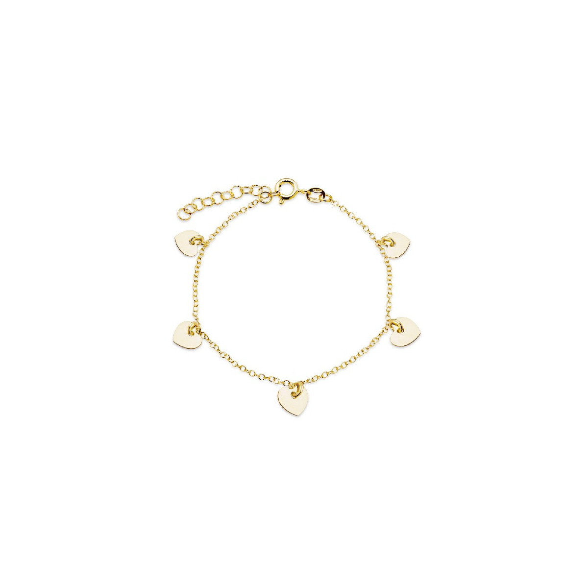 PULSERA CADENA 5 CORAZONES COLGANDO - PU4433CH PULSERA CADENA 5 CORAZONES COLGANDO - PU4433CH