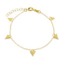 PULSERA CADENA 5 TRIANGULOS COLGANDO - PU4434CH