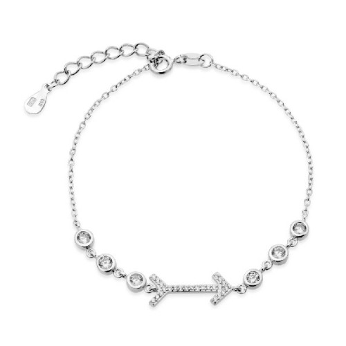 PULSERA FLECHA CIRCONITA CENTRO + 6 CHATONES - PU4578