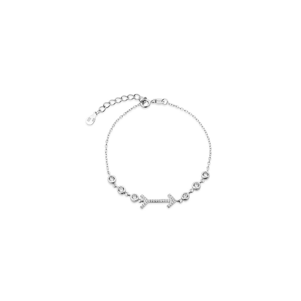 PULSERA FLECHA CIRCONITA CENTRO + 6 CHATONES - PU4578