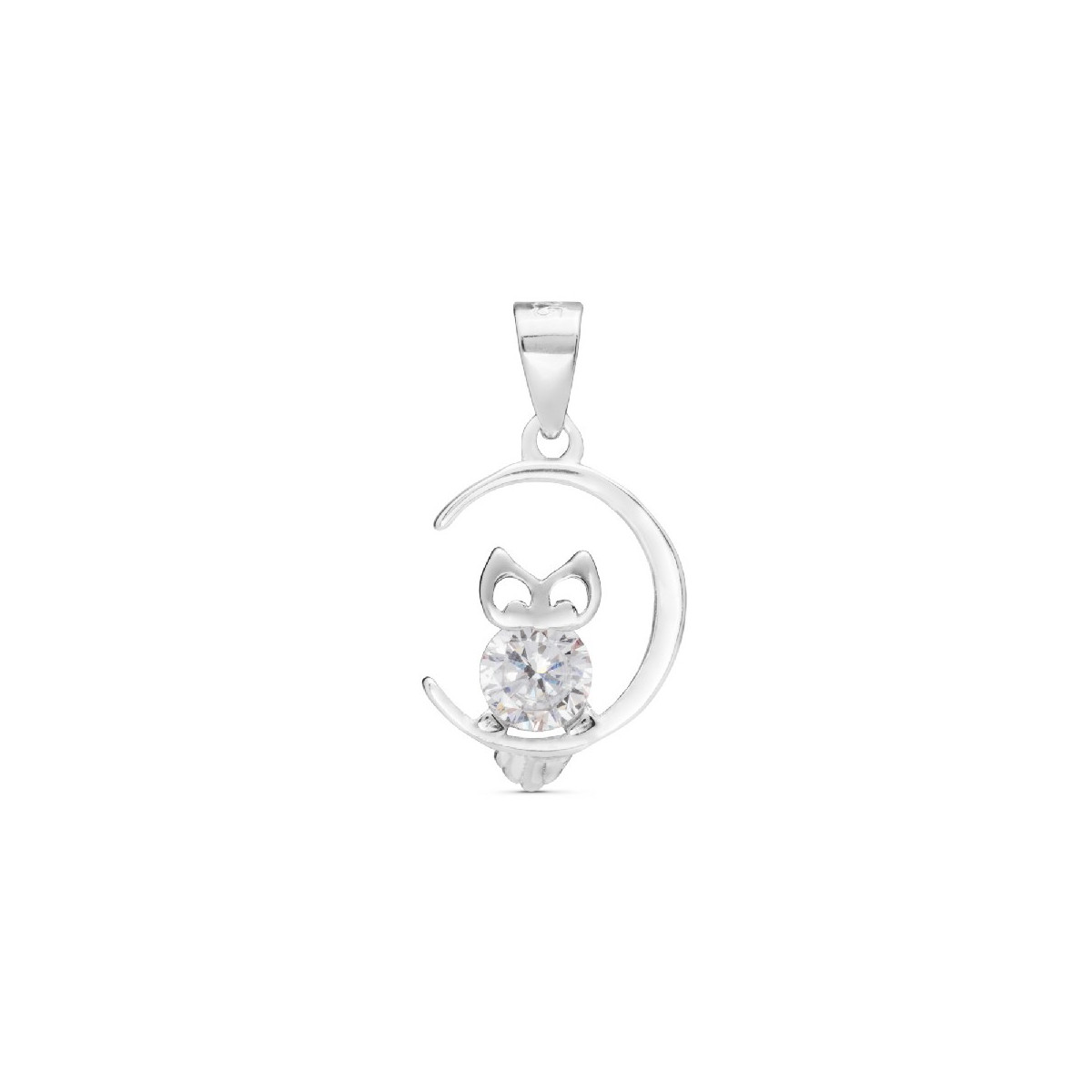COLGANTE LUNA CON BUHO DE CIRCONITA - CO2695