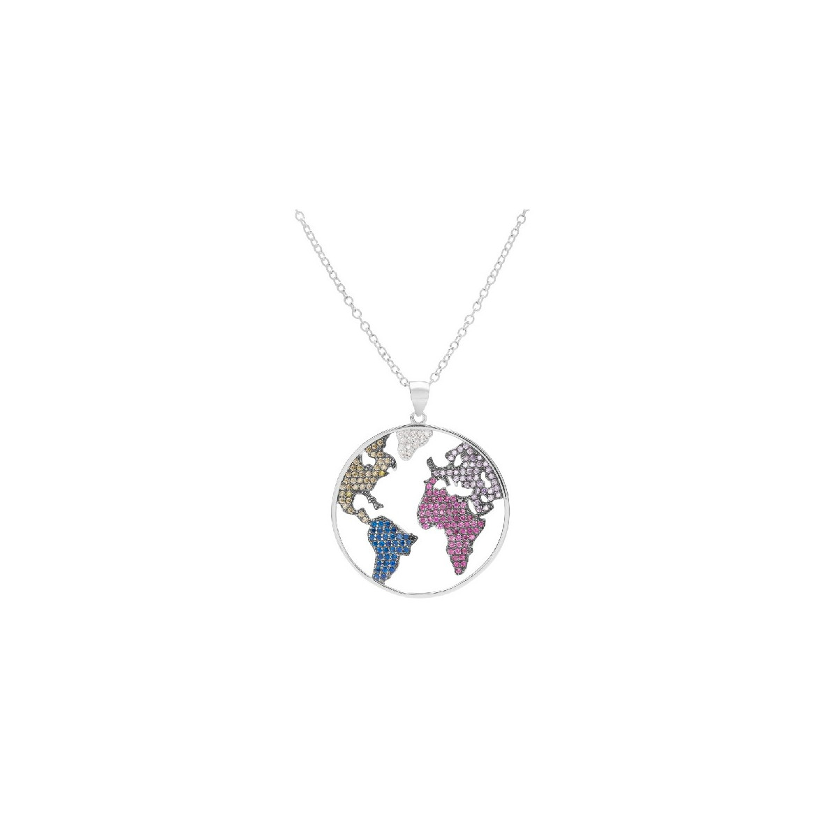COLGANTE MUNDO 25MM CIRCONITAS MULTICOLOR - CO2704/24