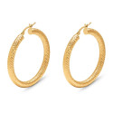PENDIENTE DE ARO 4X30MM DIAMANTADO CHAPADO ORO - PE5307CH