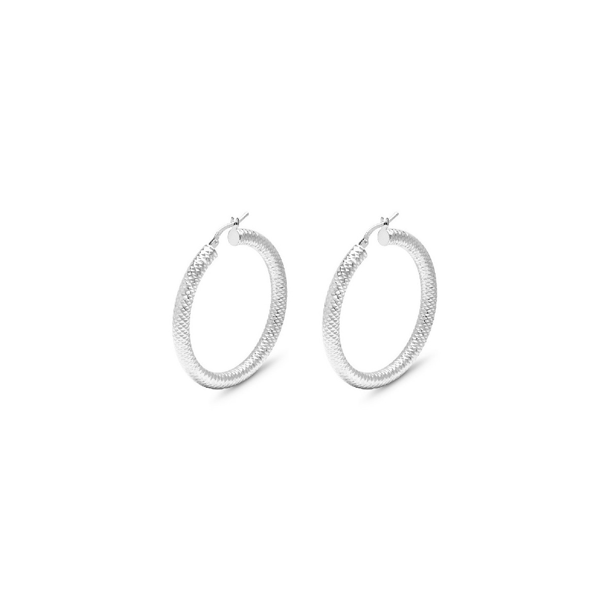 PENDIENTE  ARO 4X30 DIAMANTADO RODIO - PE5307R