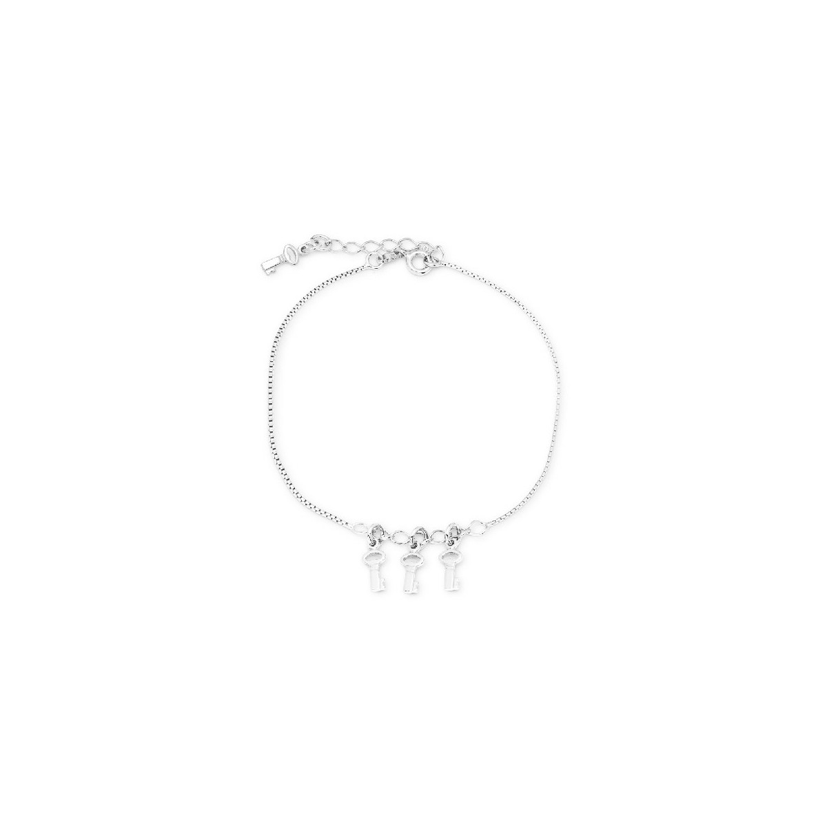 TOBILLERA LLAVES COLGANDO RODIO - PU3722RT