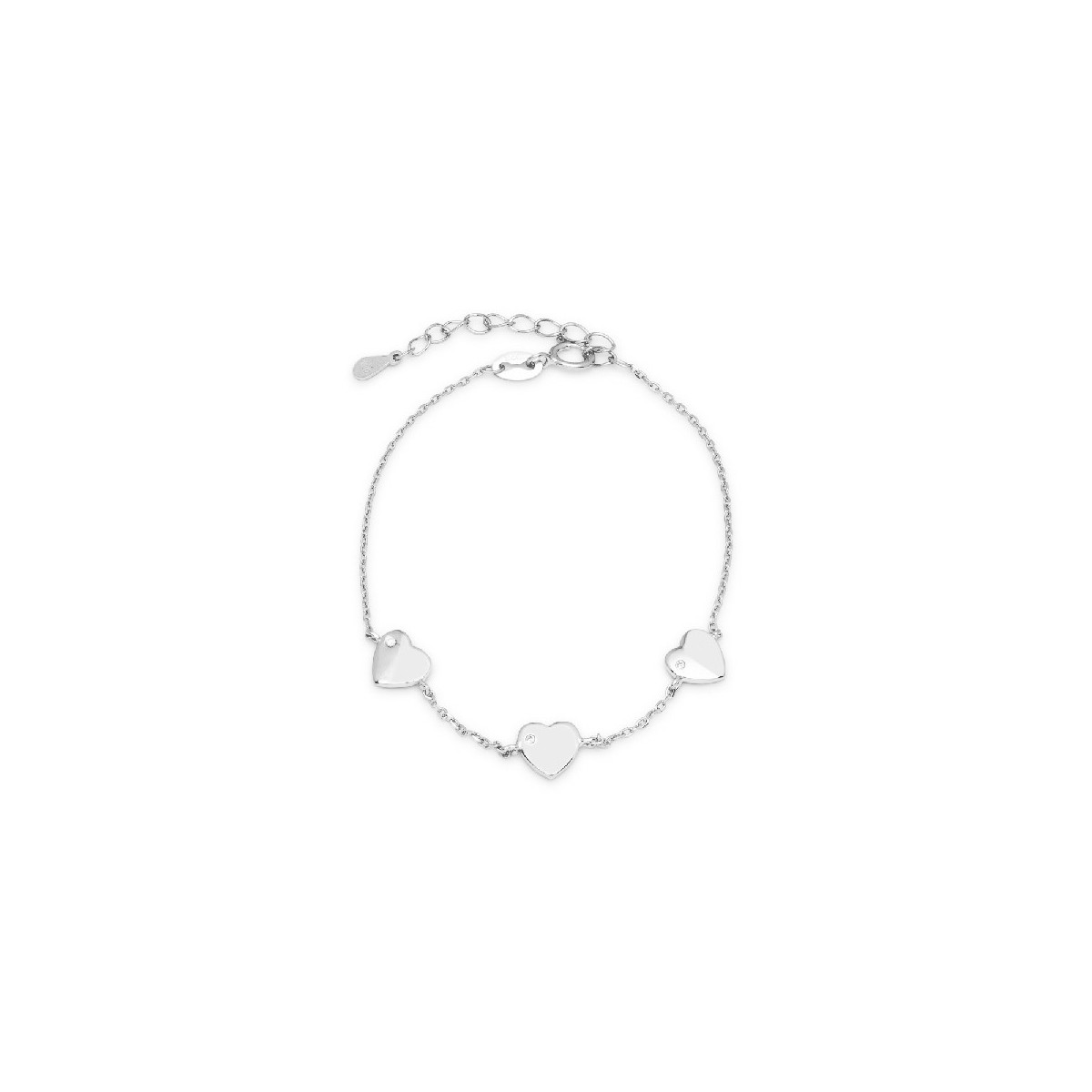 PULSERA 3 CORAZONES EN LINEZ CIRCONITA - PU4660