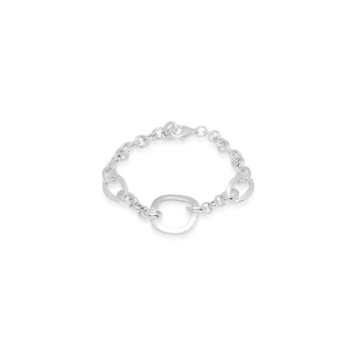 PULSERA ESLABONES HUECOS CUADRADO CENTRO - PU4668
