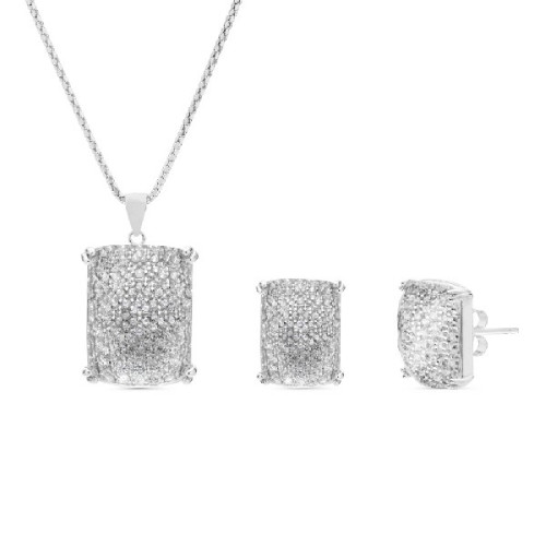 JUEGO RECTANG.MICRO+PIEDRA ENCIMA GARRAS. COLGANTE CON CADENA. - JU3040/04