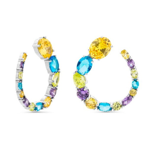 PENDIENTE OVAL PRESION MULTICOLOR - PE5384/24