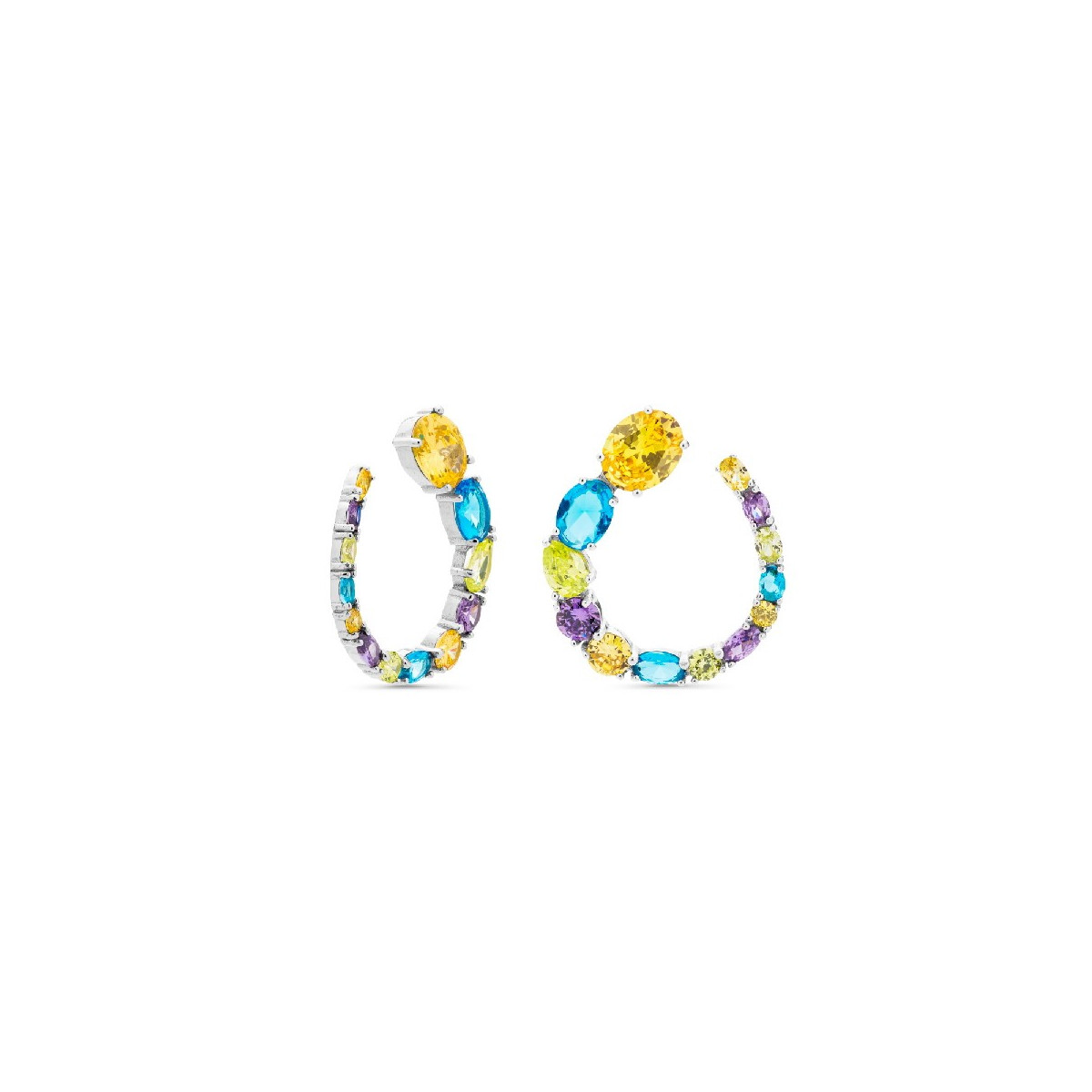 PENDIENTE OVAL PRESION MULTICOLOR - PE5384/24