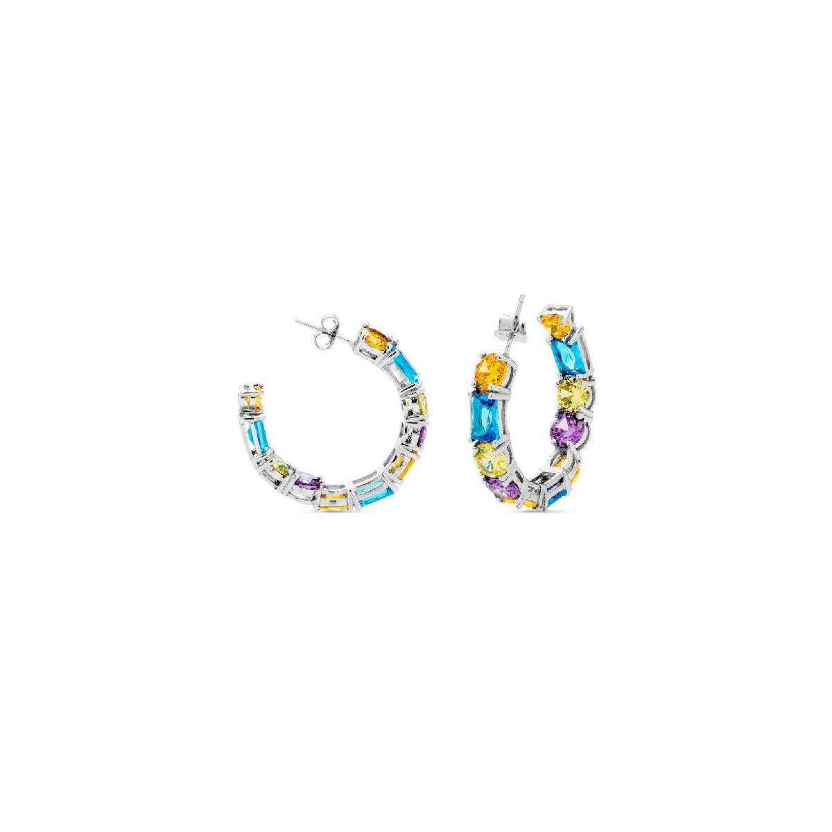 PENDIENTE ARO CIRCONITA MULTICOLOR - PE5385/24