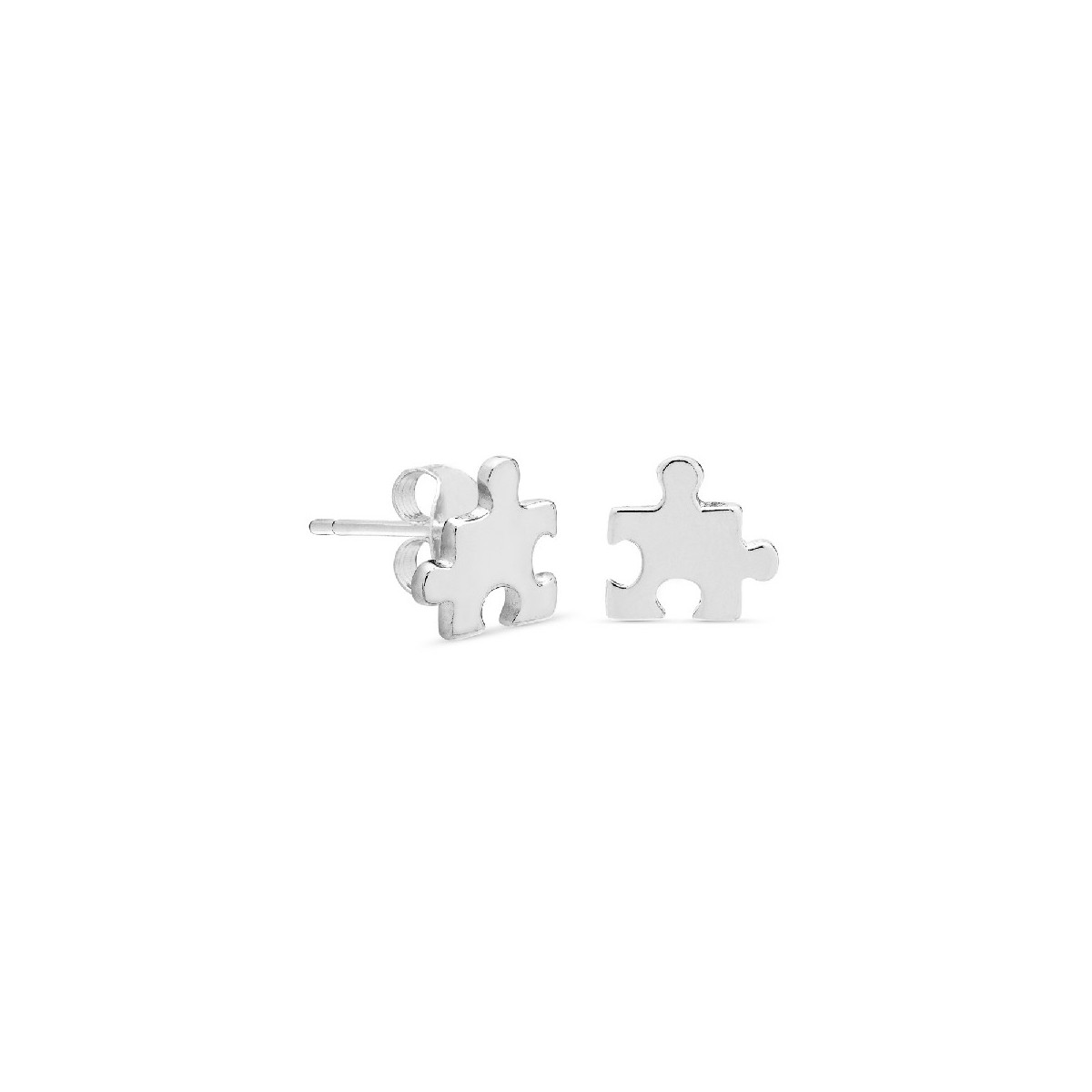 PENDIENTE PUZZLE PLATA LISA EN TACO DE 3 UD - PE5413