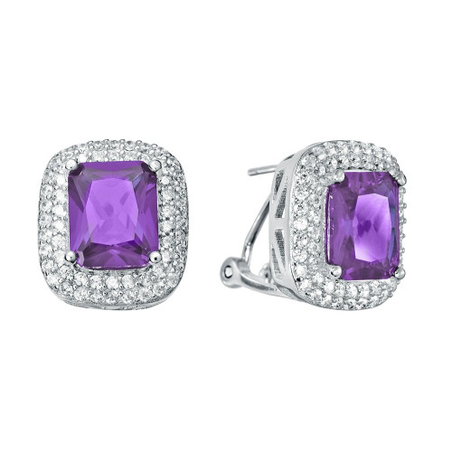 PENDIENTE RECTANGULAR OMEGA CIRCONITA COLOR - PE4579/01