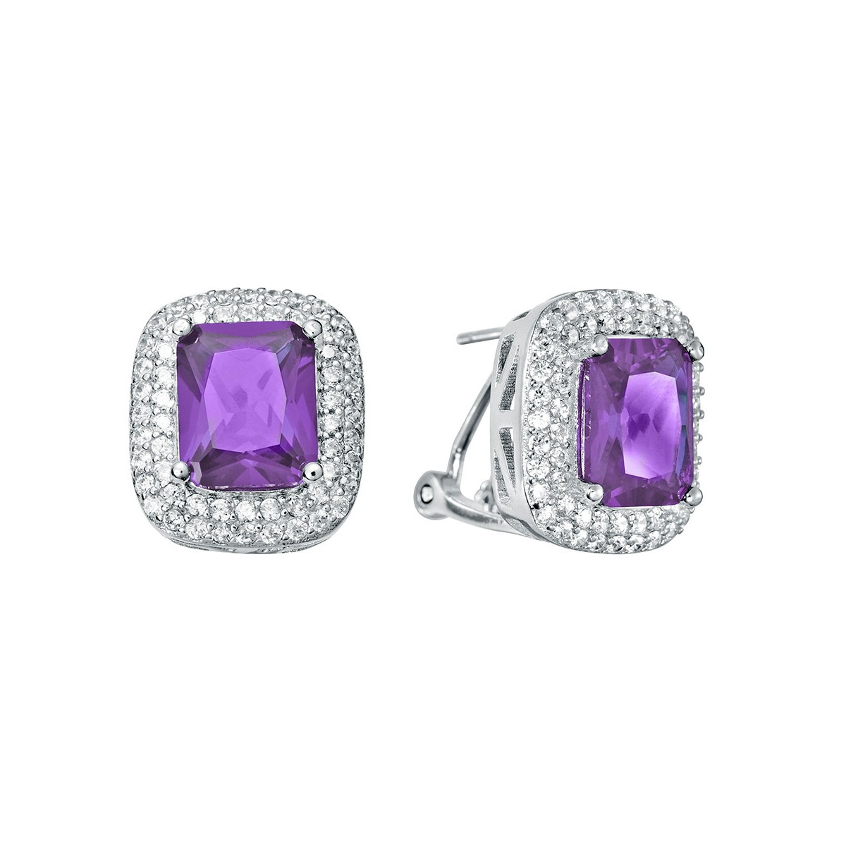 PENDIENTE RECTANGULAR OMEGA CIRCONITA COLOR - PE4579/01