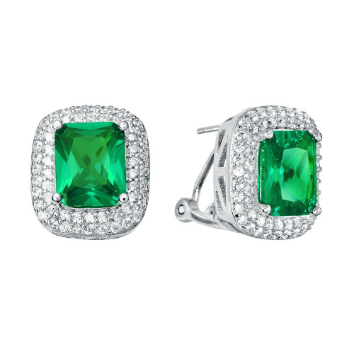 PENDIENTE RECTANGULAR OMEGA CIRCONITA COLOR - PE4579/16