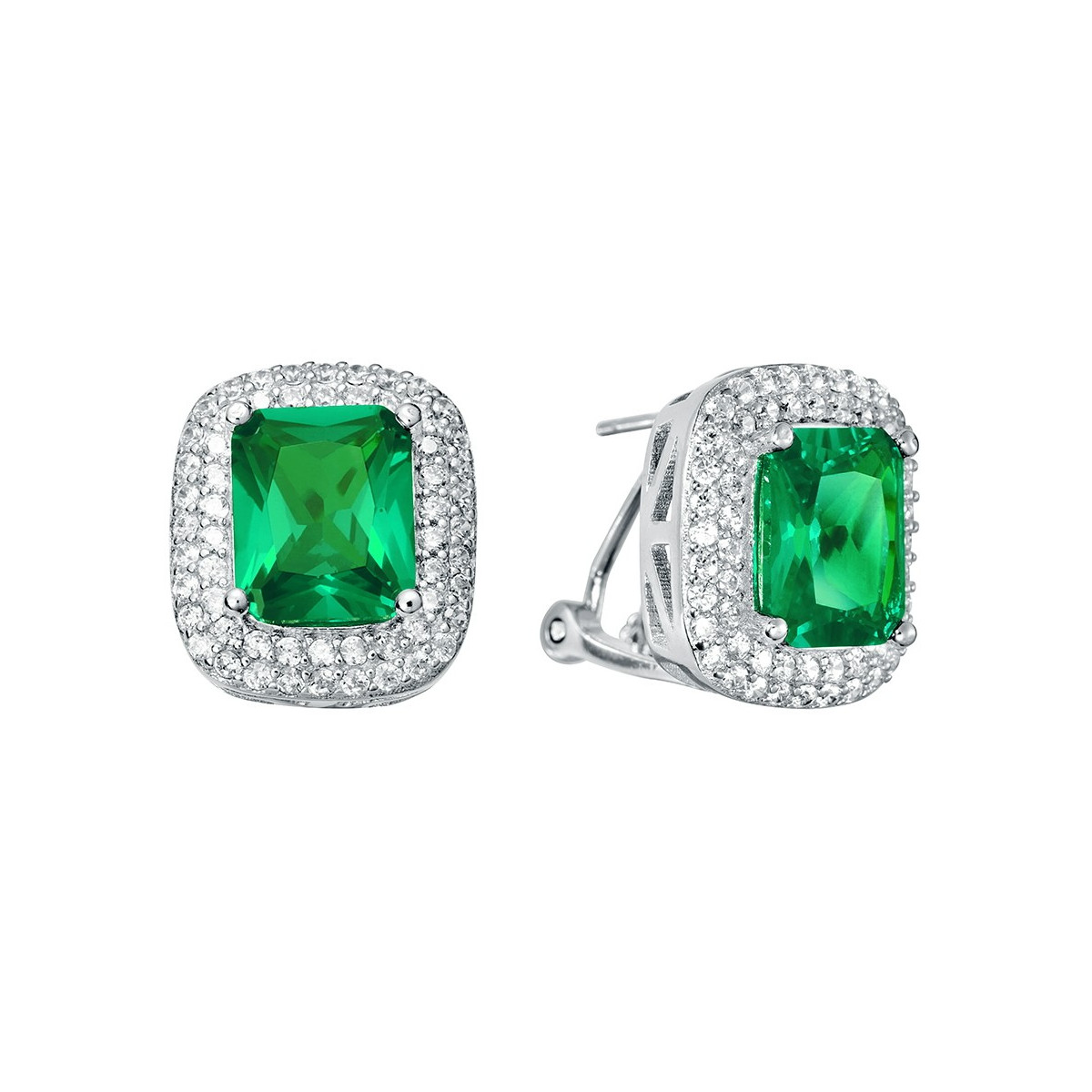 PENDIENTE RECTANGULAR OMEGA CIRCONITA COLOR - PE4579/16