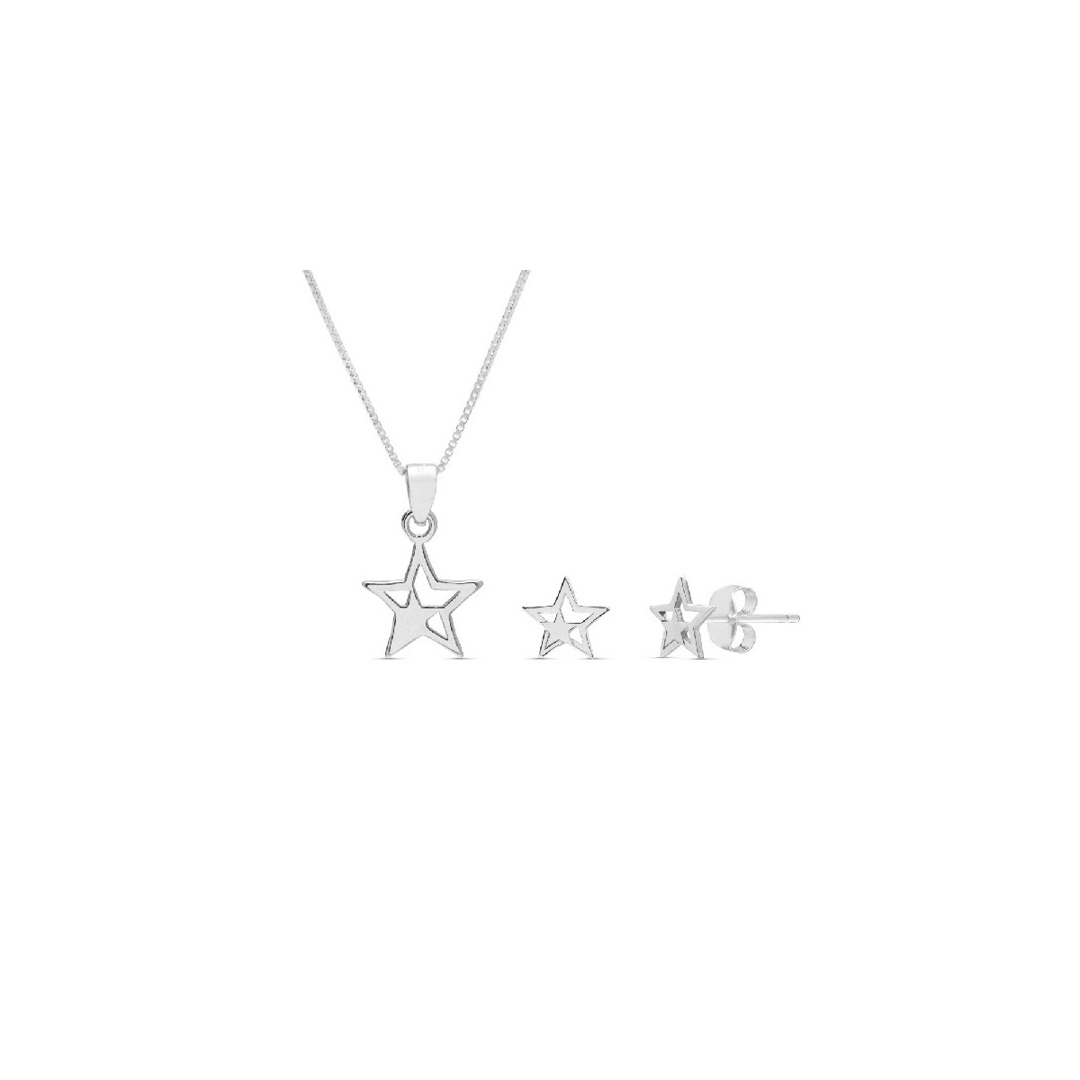 JUEGO ESTRELLA LISA CALADA. COLGANTE CON CADENA. - JU3044