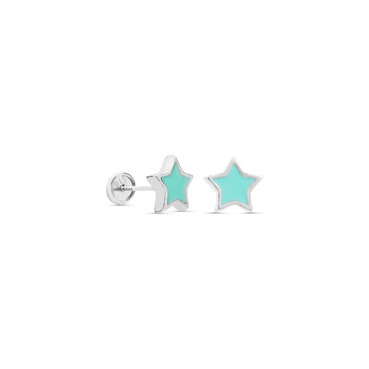 PENDIENTE ESTRELLA ESMALTE ROSCA, TACO DE 3 UD. - PE5456
