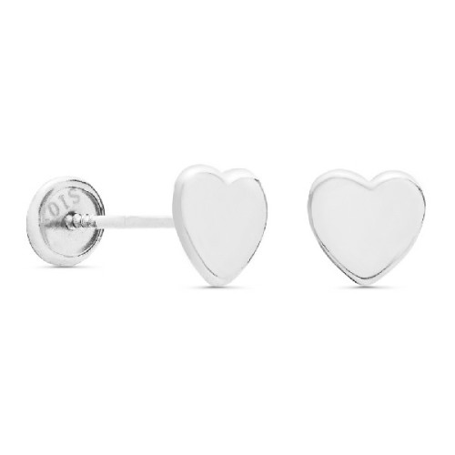 PENDIENTE CORAZON LISO, ROSCA. TACO DE 3 UD. - PE5457