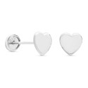 PENDIENTE CORAZON LISO, ROSCA. TACO DE 3 UD. - PE5457