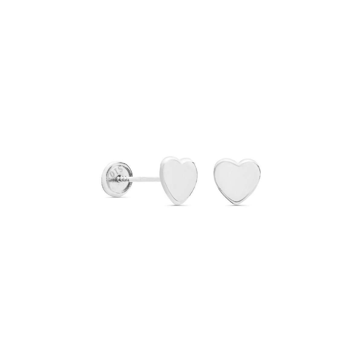 PENDIENTE CORAZON LISO, ROSCA. TACO DE 3 UD. - PE5457
