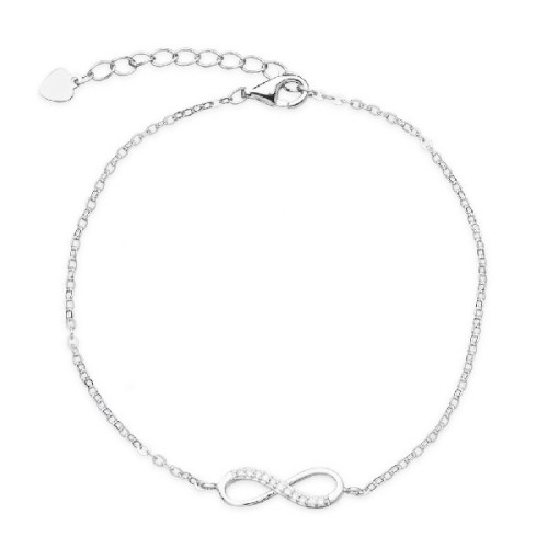 PULSERA INFINITO MITAD LISO MITAD CIRCONITA - PU4737