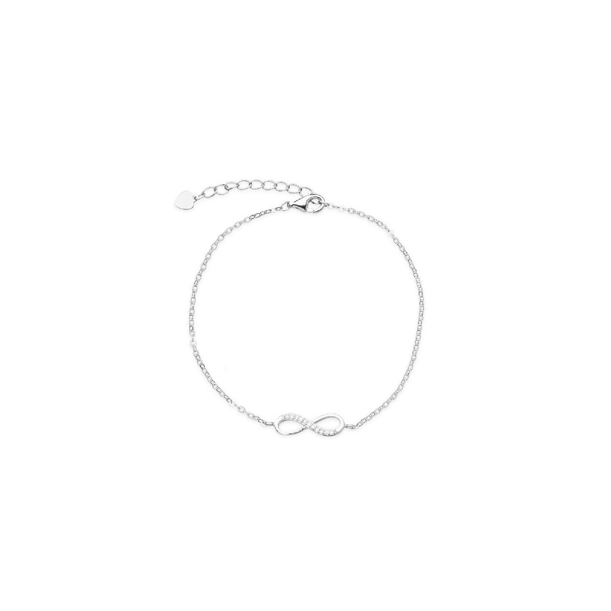 PULSERA INFINITO MITAD LISO MITAD CIRCONITA - PU4737