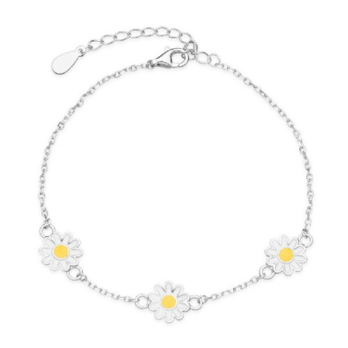 PULSERA 3 FLORES ESMALTE EN LINEA - PU4744