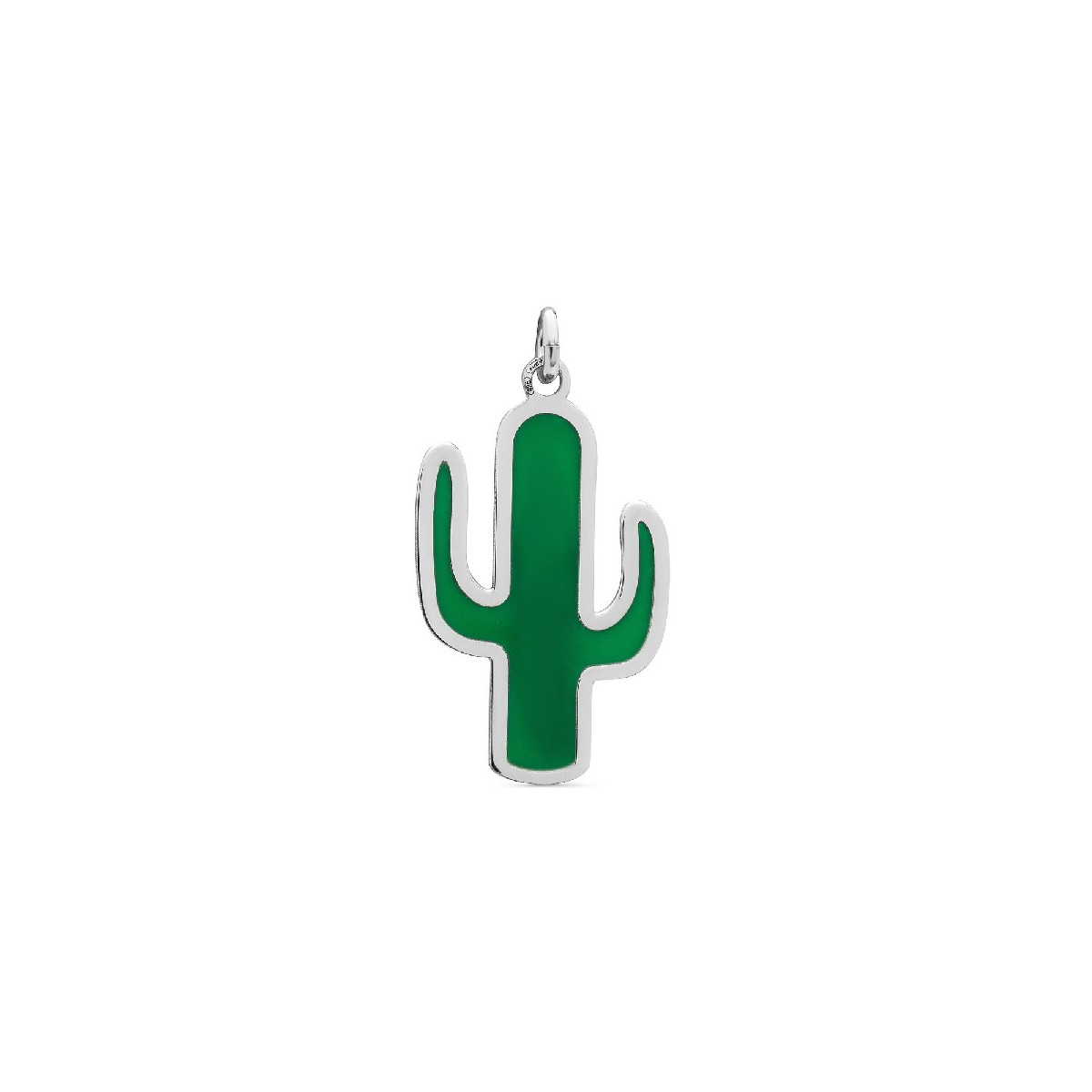 COLGANTE CACTUS ESMALTE VERDE, SIN CADENA. - CO2737