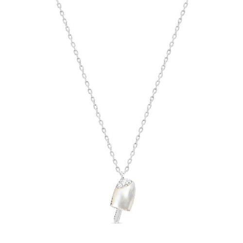COLGANTE HELADO DE NACAR MORDISCO CIRCONITA, CON CADENA. - CO2786R