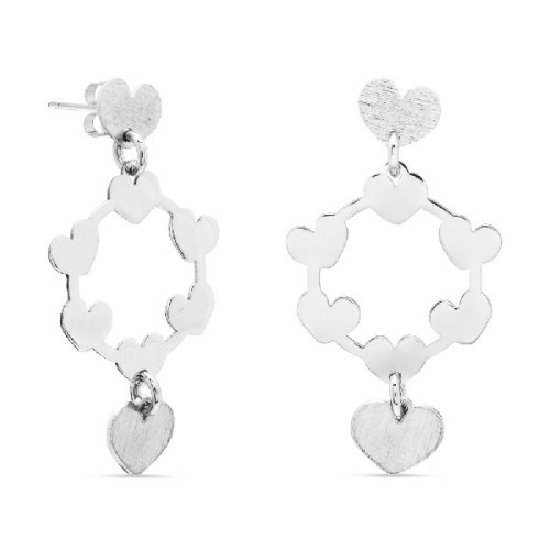PENDIENTE CORAZON + CIRCULO CORAZONES - PE5467R