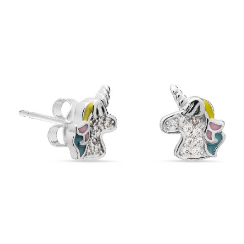 PENDIENTE UNICORNIO ESMALTE + CIRCONITAS - PE5473