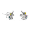 PENDIENTE UNICORNIO ESMALTE + CIRCONITAS - PE5473