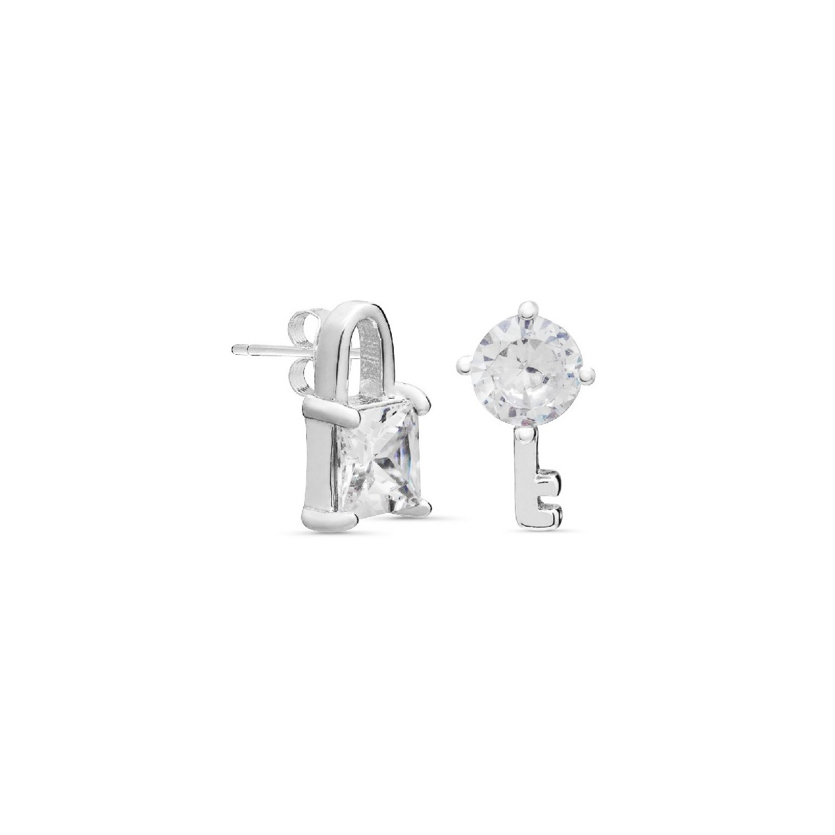 PENDIENTE CANDADO + LLAVE CIRCONITA - PE5566R