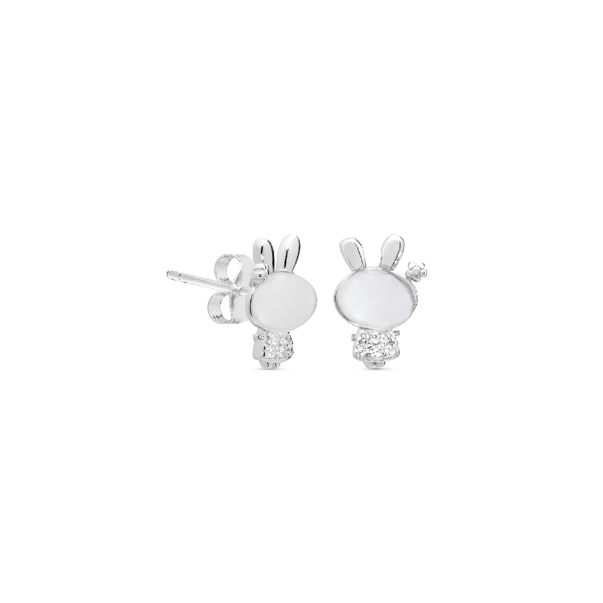 PENDIENTE CONEJO CIRCONITAS + OJO DE GATO - PE5559R
