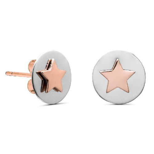 PENDIENTE CIRCULO + ESTRELLA ROSE - PE5561OR